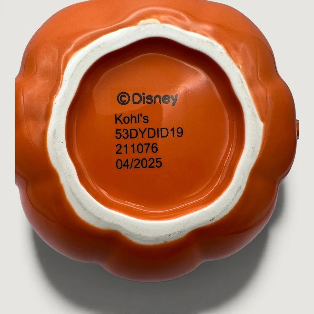 Disney Mickey Mouse Halloween Pumpkin Decorative Vase Orange Ceramic Kohl's NEW